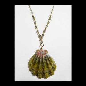 Moonrise (Sunrise) shell 18k Gold necklace